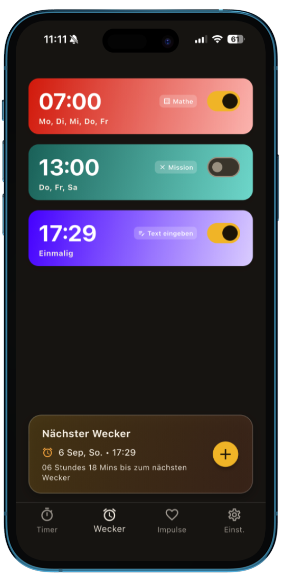 Waky Alarm — Einblicke in die App 2